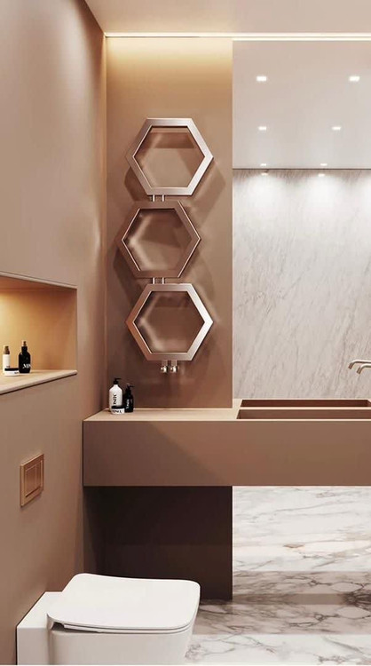 حوله خشک کن استیل دکوراتیومدرن با طراحی جدید و مدرن ضد زنگ و مقاومت بالا به صورت سفارشی از کماسی اتصالات